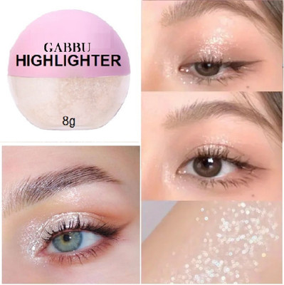 GABBU Pearl White Highlight Shimmering Powder,Waterproof Highlighter(OFF WHITE)