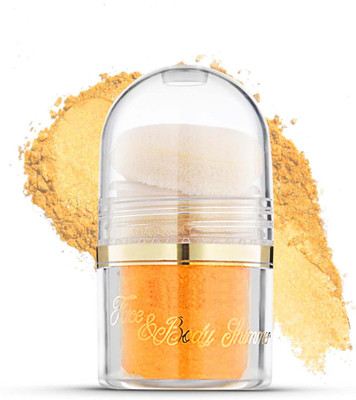 Emijun Loose Powder Highlighter Shimmer for Face Makeup and Body Highlighter(gold)