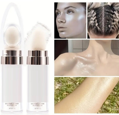 luzimaisa Perfect Highlighter Powder for Face & Body - Long-Lasting, Waterproof Shimmer Highlighter(sliver)