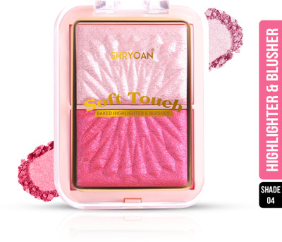 Shryoan Soft Touch Baked Highlighter & Blusher Palette | Highly Pigmented & Lightweight Highlighter(Multicolor 04)