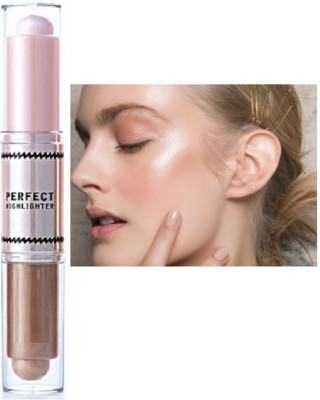 DARVING Dual highlighter make up face shine long lasting Highlighter(pink, gold)