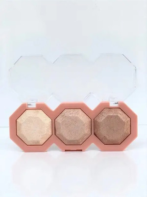 CATERINACHIARA 3 Color Shimmer Highlighter Powder Palette  Highlighter(MULTICOLOR)