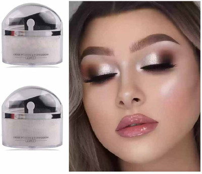 WOONGMI Long Lasting Sparkle Smudge-Proof Loose Highlighter powder Highlighter(Silver)