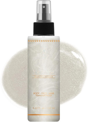 DARVING Gold Shimmer Finishing Spray for Face and Body, Brightening & Illuminating Glow Highlighter(SILVER)