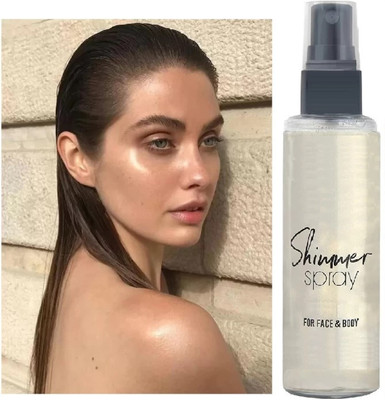Jiwoo Shimmer Spray Liquid Highlighter For Face Glow Face Hair And Body Highlighter(Silver)