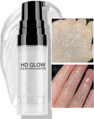HUZURLU Face Glow Shimmer Liquid Highlighter Waterproof Glitter  Highlighter(SILVER)