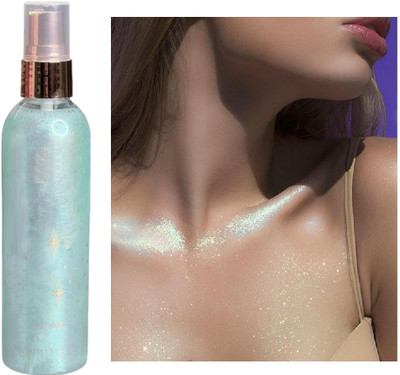 GFSU - GO FOR SOMETHING UNIQUE Non-Sticky Glitter Spray Liquid Highlighter Spray for Face Hair Body Highlighter(BLUE)