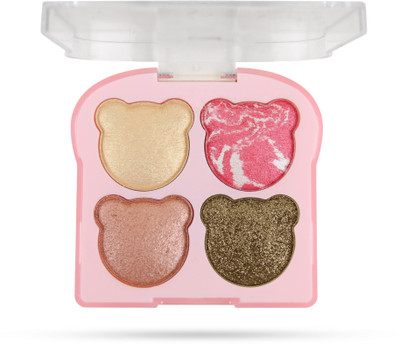 RED4 Photo Ready 4in1 Palette|Highlighter|Blusher|Shimmer & Glitter Eyeshadow Palette Highlighter(Multicolor-01)