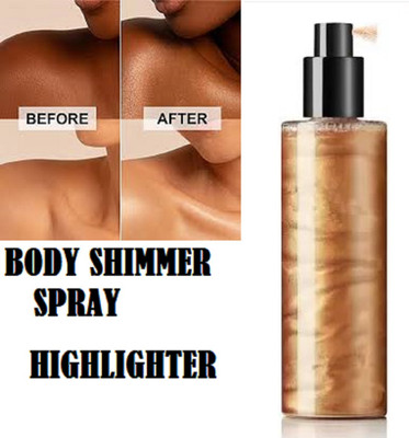 Luipui Liquid Highlighter Makeup Body Shimmer Spray pack of 1 110ml Highlighter(GOLDEN)