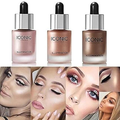 DAQ Iconic Illuminator Highlighter For Face Makeup To Glow Pack Of 3 Highlighter(Multicolor)