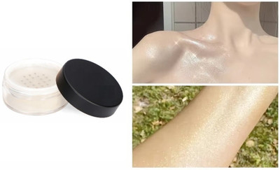 HUZURLU Best Loose Powder And Shimmer Highlighter-01 Highlighter(SILVER)