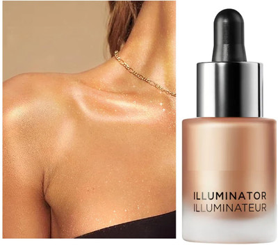 USBK Long lasting HD Glow Liquid Highlighter Makeup For All Skin Tone Highlighter(GOLDEN)