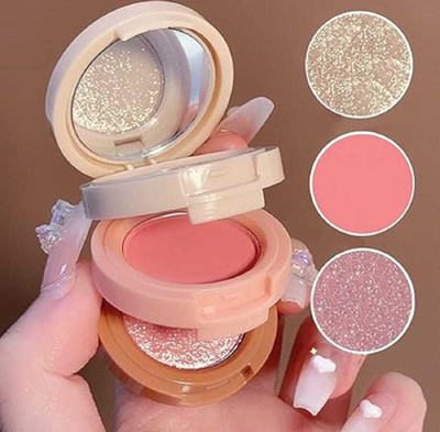 WECHARMERZ 3-in-1 Highlighter, Contour & Blusher Palette-Highly Pigmented Makeup Highlighter(Multicolor)