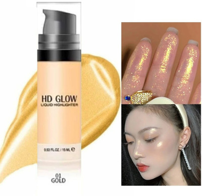 Jiwoo Smooth Shiny Highlighter for women and girls Highlighter(gold)