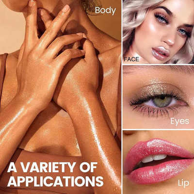 MYEONG HD Waterproof Long Lasting Shimmer Makeup Setting Loose Face Highlighter(GOLDEN)