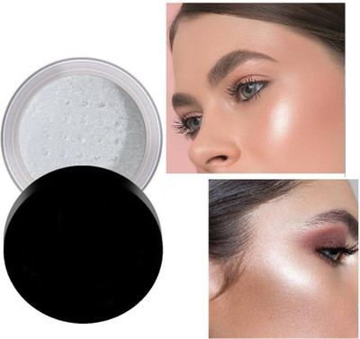 USBK HD Intense White Shimmer Powder Loose Face Shiner  Highlighter(WHITE)