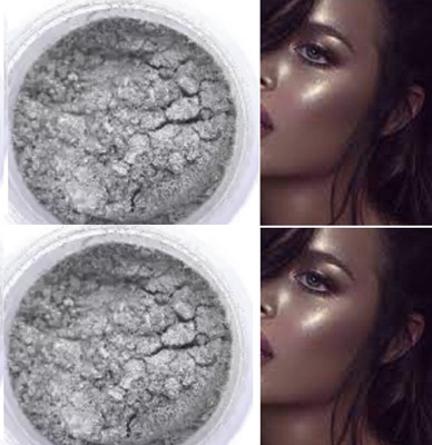 GFSU - GO FOR SOMETHING UNIQUE Shimmer Powder Loose Face Shiner Highlighter pack of 2 Highlighter(SILVER SHIMMER)