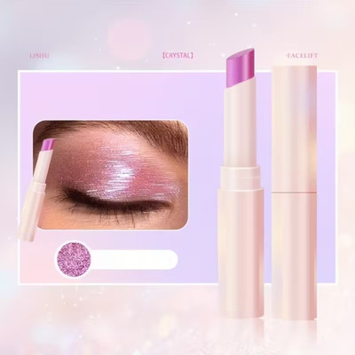 GULGLOW99 Jelly Color Eyeshadow & Lip Gloss, Waterproof Highlight Eyeshadow Stick Highlighter(PINK)