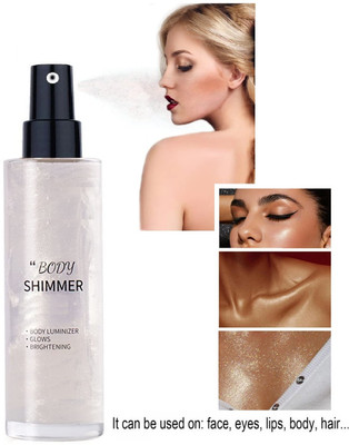 tanvi27 Shimmering Body Oil, Waterproof Moisturizing and Glow For Face & Body Spray Highlighter(SILVER)