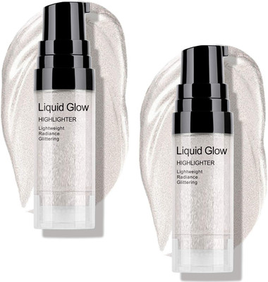 AFARAXIA COMBO Liquid Highlighter - Shine Shimmer Makeup Bronzer Smooth Glow Highlighter(SILVER)