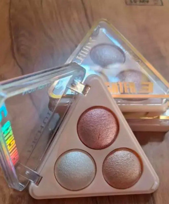 verellis 3-Color Triangle Shimmer Eyeshadow Palette – High-Pigment Metallic Finish Highlighter(Multicolor)