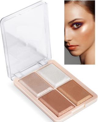 BLUEMERMAID 4 Color Highlighter Palette For Face Makeup Highlighter(MULTI COLOR)