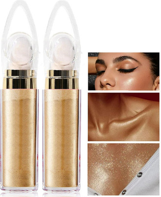 ADJD Combo Face and Body Highlighter Powder with Sponge Head High GOLD Highlighter(GOLDEN)