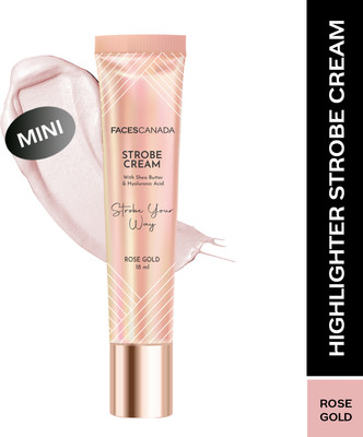 FACES CANADA Strobe Cream Mini - 18ml |Instant Illumination | Primer + Moisturizer + Highlighter(Rose Gold)