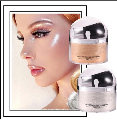 YAWI NEW 5D Illuminator Shimmery Finish Shiny Gold & Silver Highlight Professional Highlighter(SILVER, GOLD)