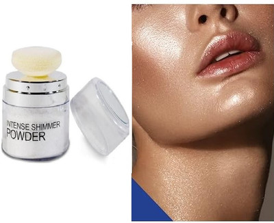 USBK Shimmer Highlighter Powder For Eyes & Face Makeup Highlighter(SILVER)