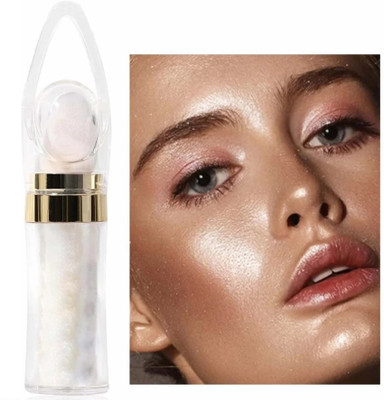 AFARAXIA White Glitter Powder Highlighter Makeup,Patting Highlight Powder Highlighter(Silver)