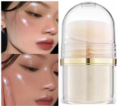 EVERERIN Glitter highlighter powder silver pigment long lasting face loose powder Highlighter(silver)