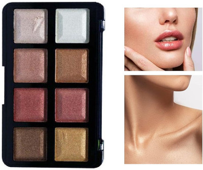 Herrlich Best 8 Professional Shades HD Highlighter Palette  Highlighter(MULTICOLOR)