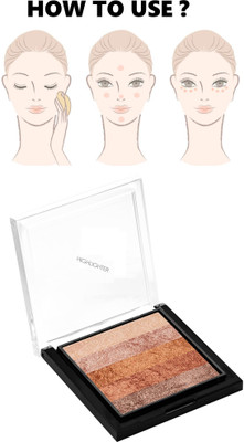 Sheny TRENDY MATTE FINISH SHIMMERY BRICK POWDER HIGHLIGHTER Highlighter(multicoloer)