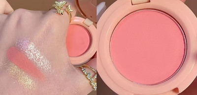AFARAXIA Shimmer and matte finish 3-in-1 Compact Powder Blush  Highlighter(muliti colour)