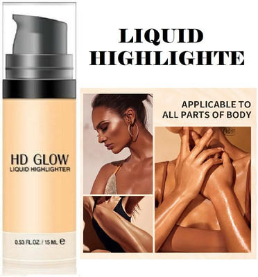 YAWI Highlighter - Natural Gold Shimmering Liquid Makeup for All Skin Types Highlighter(Gold)