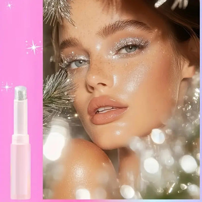 YAWI Crystal Jelly Glaze Eyeshadow Stick-Lightweight Highlighter 3 g(Silver)