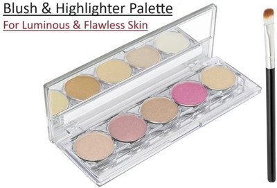 DARYUE Blusher & Highlighter Makeup Palette, Waterproof & Long Lasting  Highlighter(Multicolor)