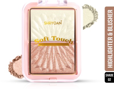 Shryoan Soft Touch Baked Highlighter & Blusher Palette | Highly Pigmented & Lightweight Highlighter(Multicolor 02)