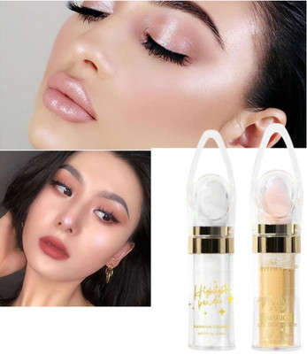BLUST&FAMME Glitter Golden and silver stick highlighter pack of 2 Highlighter(Multicolor)