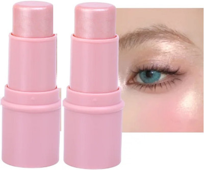 Emijun Highlighter Bronzer Stick Glow Face Illuminator Highlighter(pink)