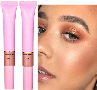 ADJD Highlighter puff Dark copper Liquid Highlighter For Face Makeup Illuminating Highlighter(Dark copper)