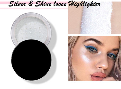 OLETSUN Professional Face & Body Shimmer Highlighter for Illuminator Makeup  Highlighter(Silver)