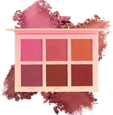 LOVE HUDA HD Baked Blush Red 6 Colors Cheek Touch Blusher Palette High Quality Highlighter(Multicolor)
