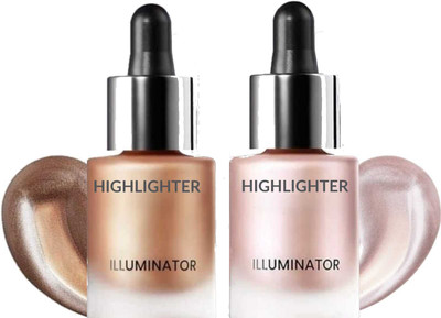 LOVE HUDA Professional Illuminators 2 Shades Shimmer Liquid Highlighter For Makeup Highlighter(Orginal & Shine)