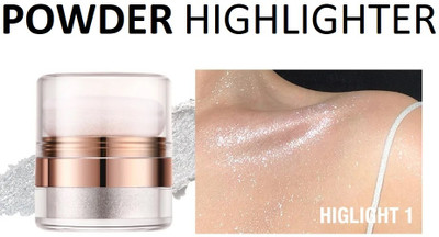 HUZURLU Shimmer highlighter powder, high gloss diamond powder Highlighter(SILVER)