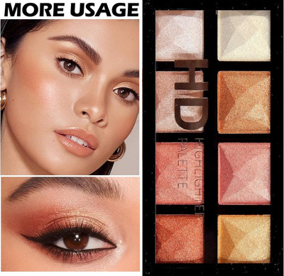 USBK Palette Smooth Shimmery Powder Makeup Palette Pearl Highlighter(MULTICOLOR)