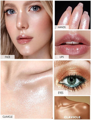 YAWI NAtural Illuminator Face Glowing Shimmer Shiny SILVER Highlight Highlighter(SILVER)