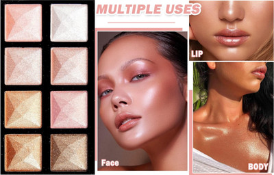 Vyomiris Highlighters & Luminizers 8 Colors Highlighter Makeup Palette Highlighter(Multicolur)