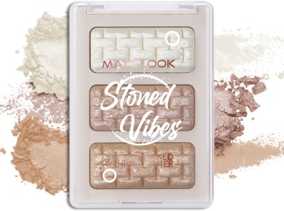 MATTLOOK Stoned Vibes 3 Baked Highlighter Lightweight Baked Powder with Vitamin-E Palette Highlighter(02 Rave Party)